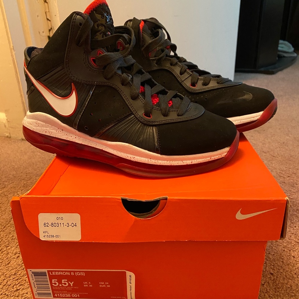 Lebron 8 (GS) Red/White/Black BARELY WORN